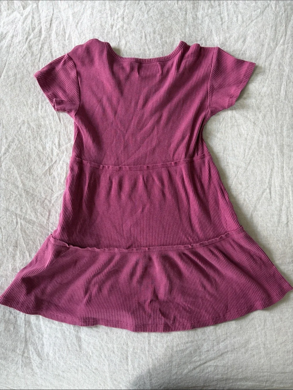 Old Navy Girls Short Sleeve Ribbed Dress - Dusty Rose